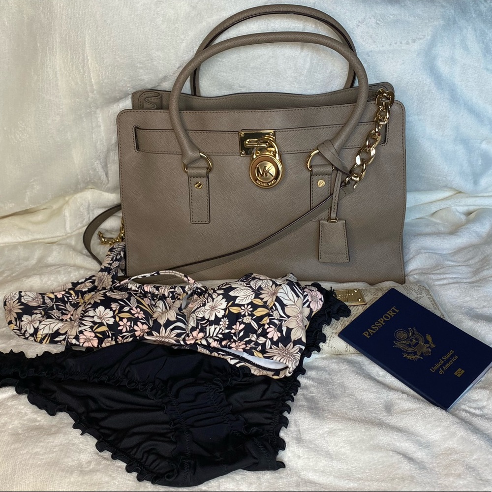 Michael Kors Tan Handbag with Gold Accents